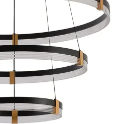 Discount Duża, efektowna lampa na antresolę LP-0407/3P BK PLUM | Kaja Żyrandole Nowoczesne