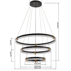 Discount Duża, efektowna lampa na antresolę LP-0407/3P BK PLUM | Kaja Żyrandole Nowoczesne