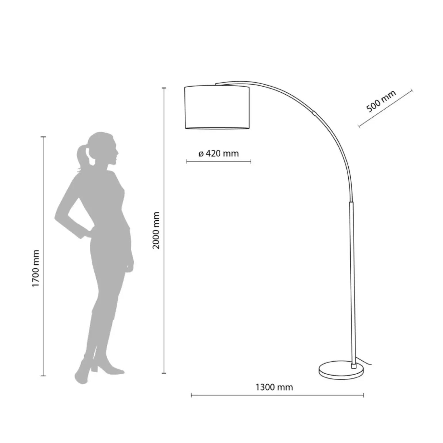 Sklep Kaja Duża lampa podłogowa w kształcie łuku TK 16023 ZENITH LINEN | Kaja