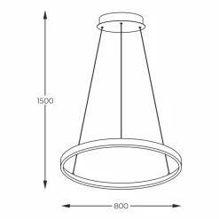 Clearance Duża lampa wisząca LED, koło ⌀80cm 2023201-BK80 BRENO | Kaja Żyrandole Nowoczesne