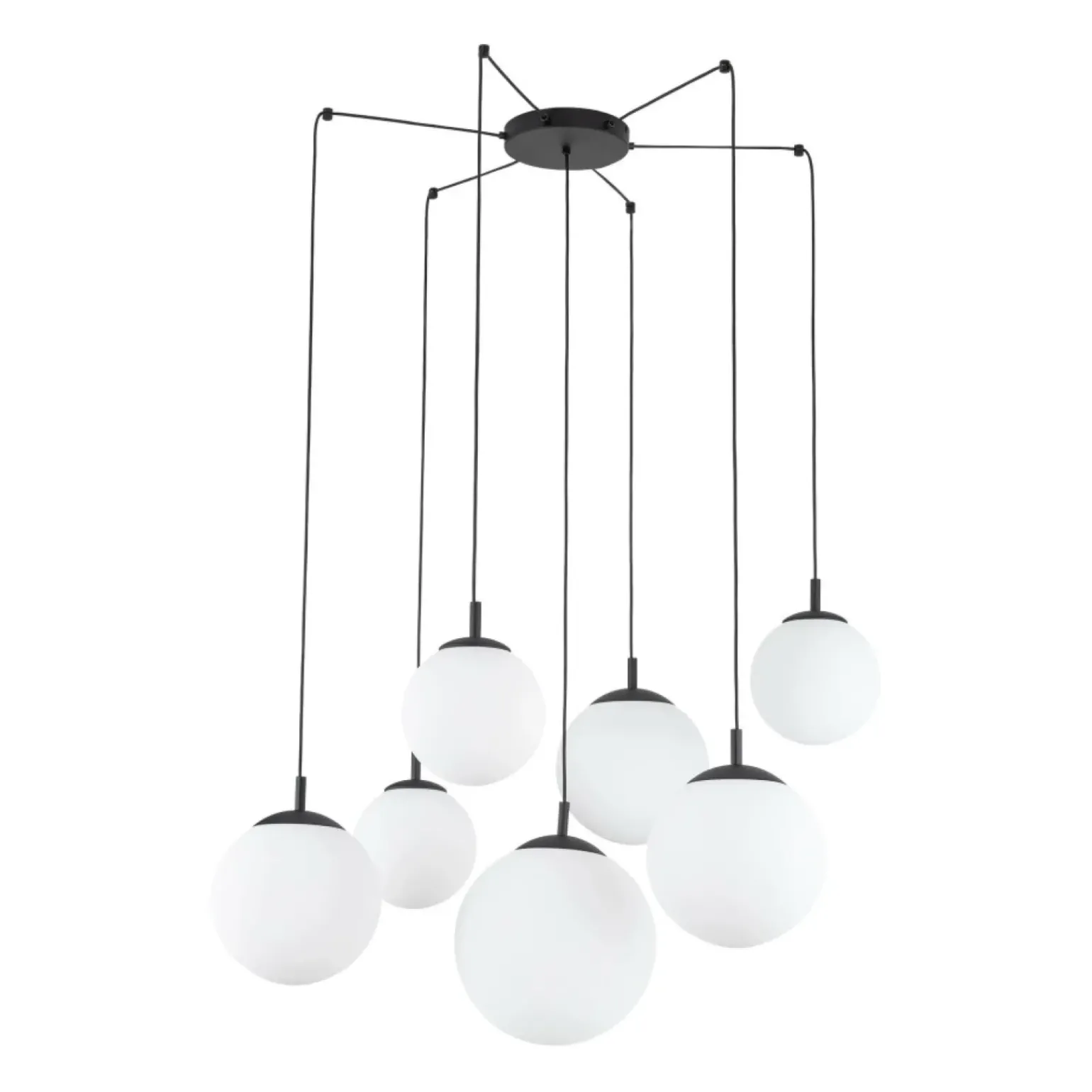 Best Sale Duża lampa wisząca typu pająk, 7 kloszy TK 4794 ESME WHITE | Kaja Żyrandole Nowoczesne