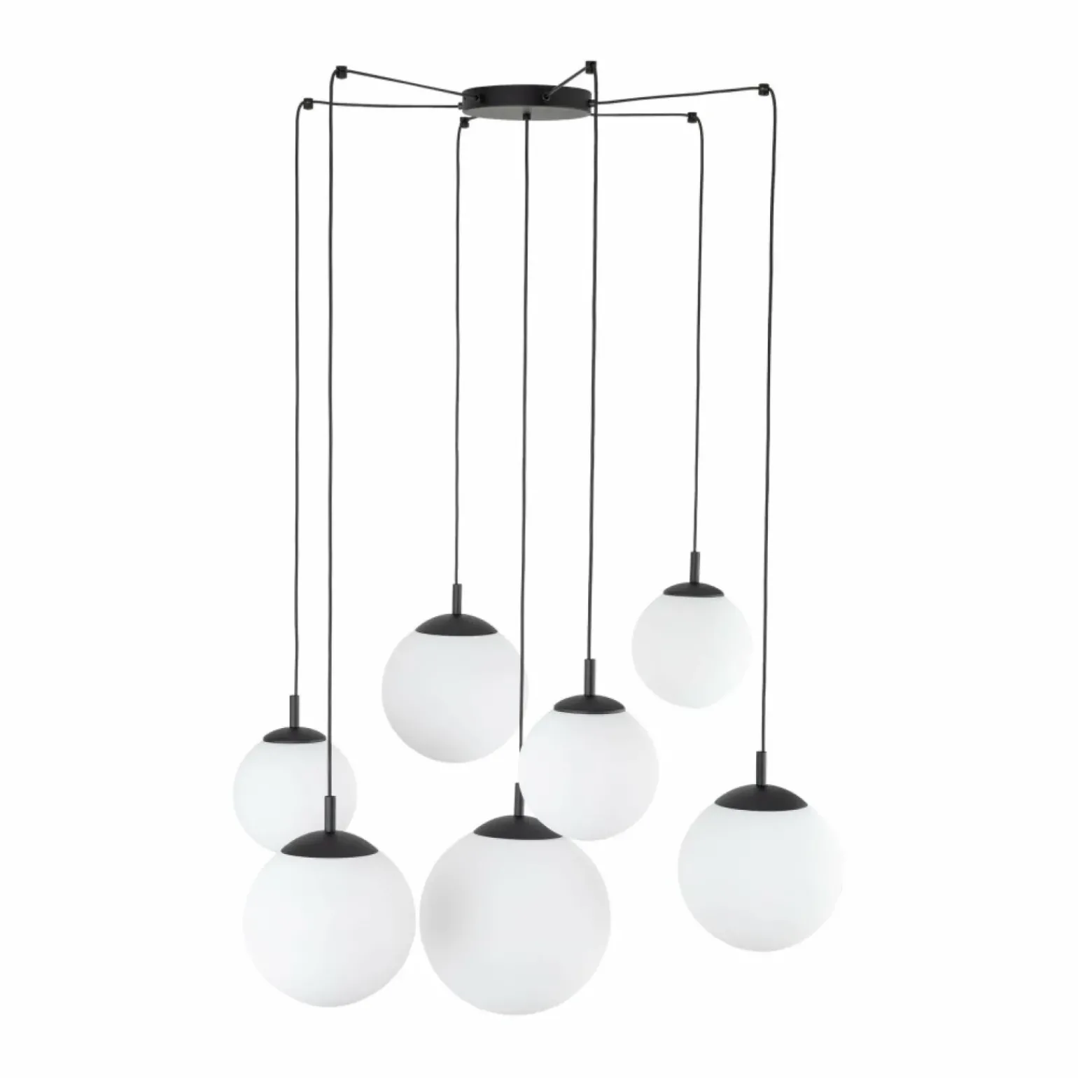 Best Sale Duża lampa wisząca typu pająk, 7 kloszy TK 4794 ESME WHITE | Kaja Żyrandole Nowoczesne