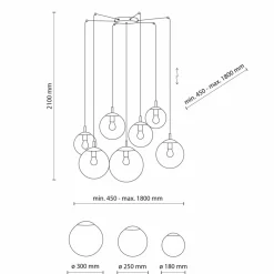 Best Sale Duża lampa wisząca typu pająk, 7 kloszy TK 4794 ESME WHITE | Kaja Żyrandole Nowoczesne
