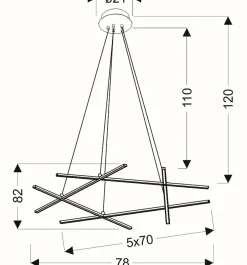 Clearance Duża, ledowa lampa wisząca do salonu A0020-350 ANDROS | Kaja Żyrandole Nowoczesne