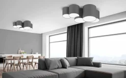Sklep Kaja Duża, szara lampa sufitowa do salonu TK 4394 MONA GRAY | Kaja