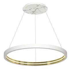 Best Sale Duże, białe koło wiszące, marmurowa lampa MZ5040 CASSIOPEIA | Kaja Żyrandole Nowoczesne