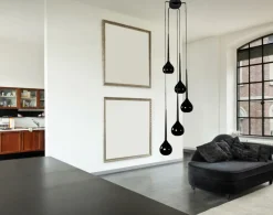 Cheap Długa, czarna lampa wisząca idealna na antresolę AZ1070 AGA | Kaja Żyrandole Nowoczesne