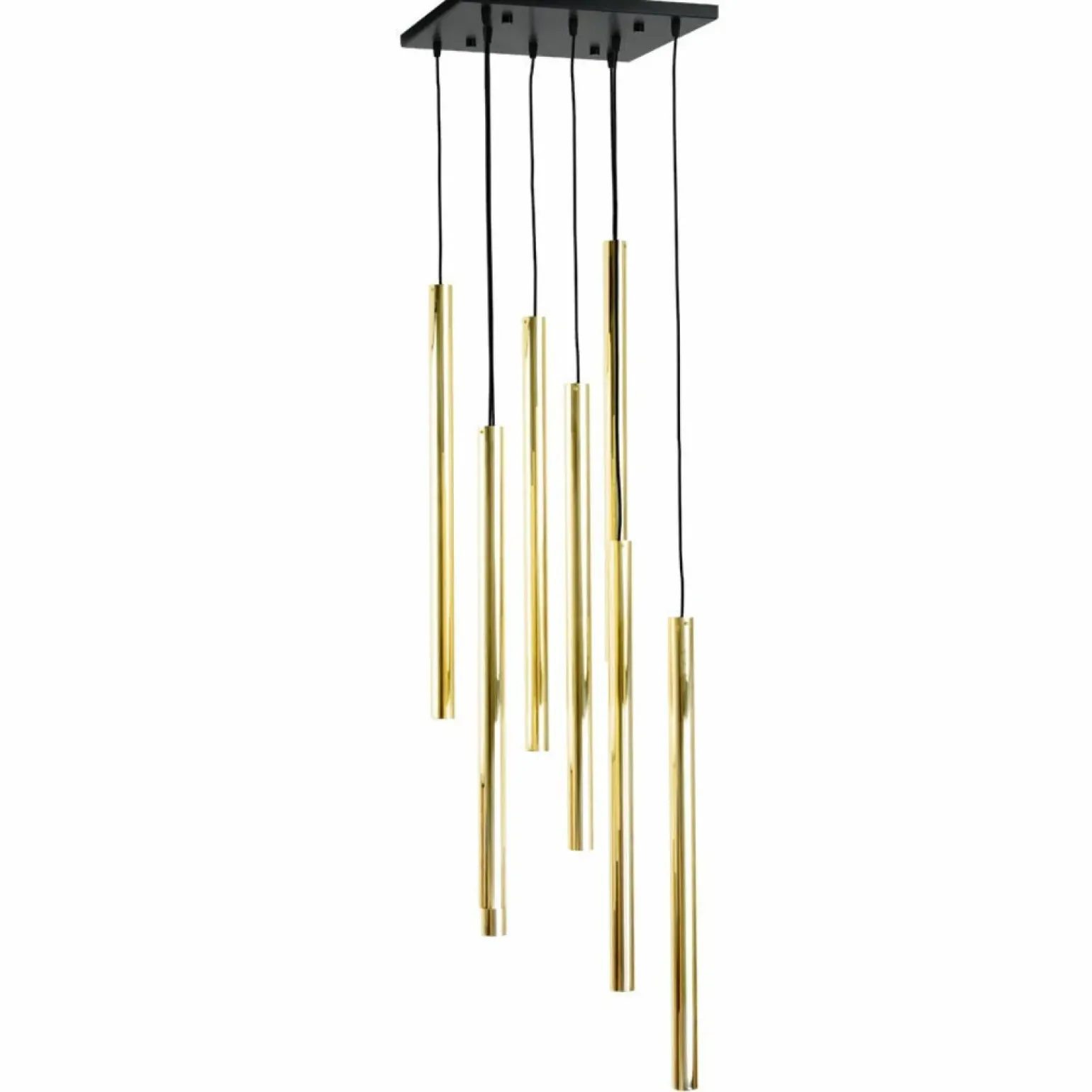 Cheap Długa kaskada złotych tub, lampa na antresolę ANT 8891 AKADI | Kaja Żyrandole Nowoczesne