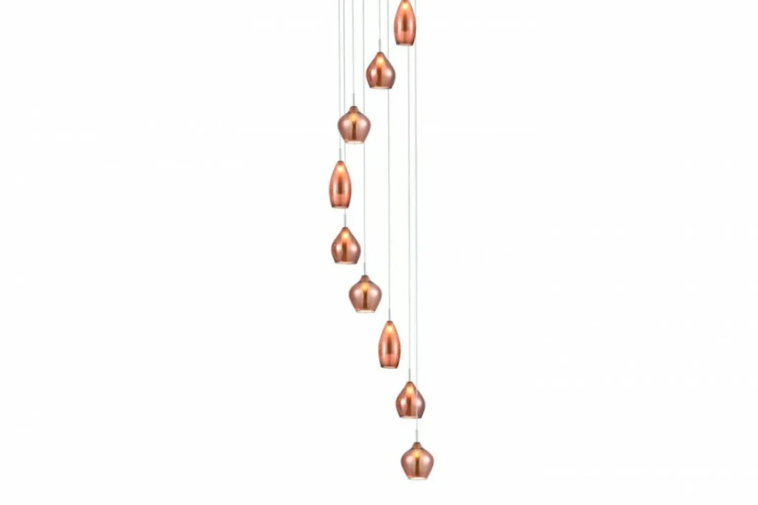 Fashion Długa lampa wisząca z ozdobnymi kloszami AZ3134 AMBER | Kaja Żyrandole Nowoczesne