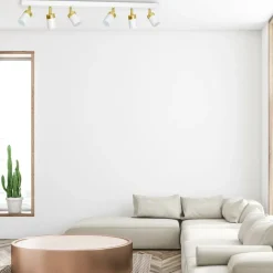 Best Sale Długa listwa z biało-złotymi reflektorami MLP6131 JOKER | Kaja Żyrandole Nowoczesne