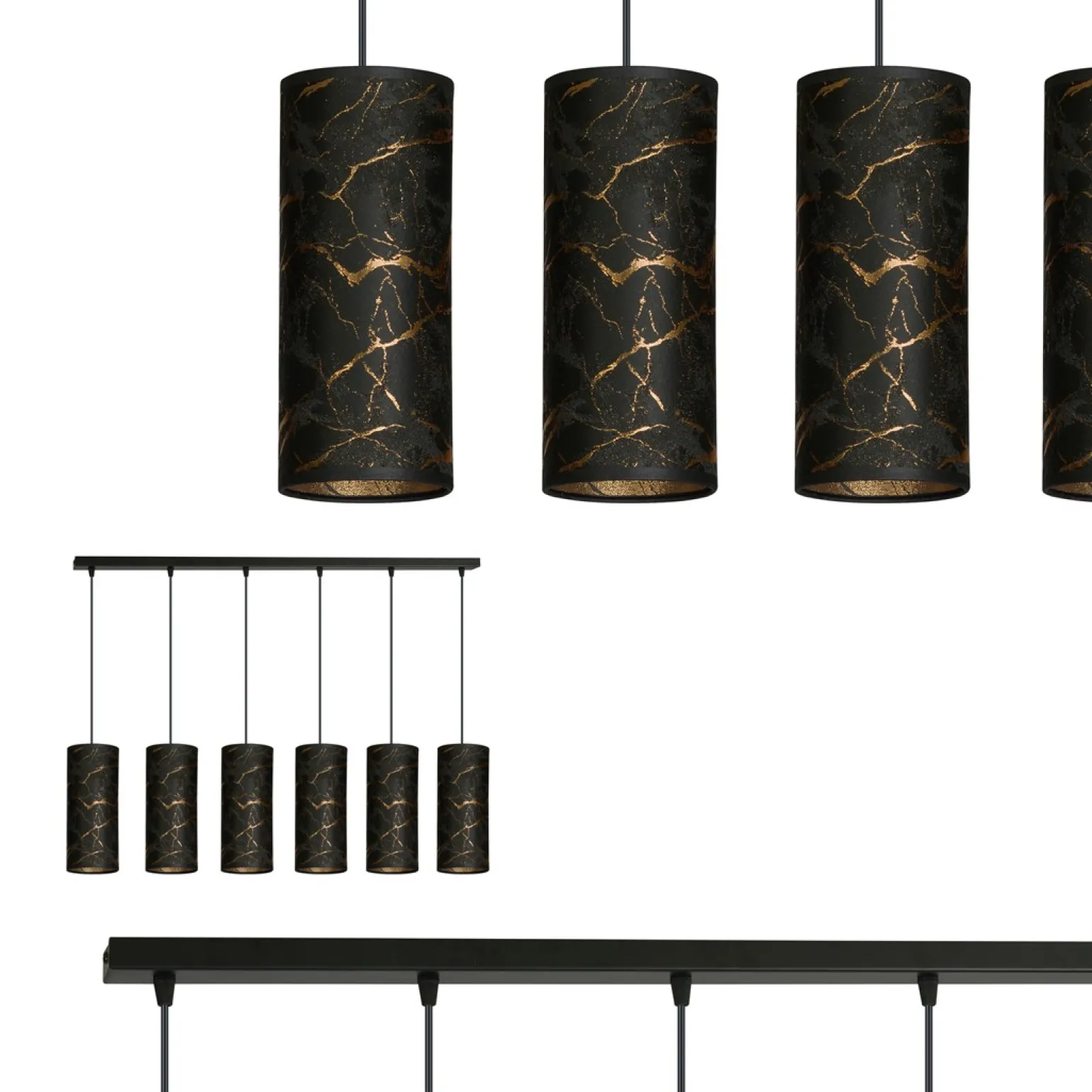 Sklep Kaja Długa listwa ze smukłymi abażurami na zwisach 1056/6 KARLI | Kaja