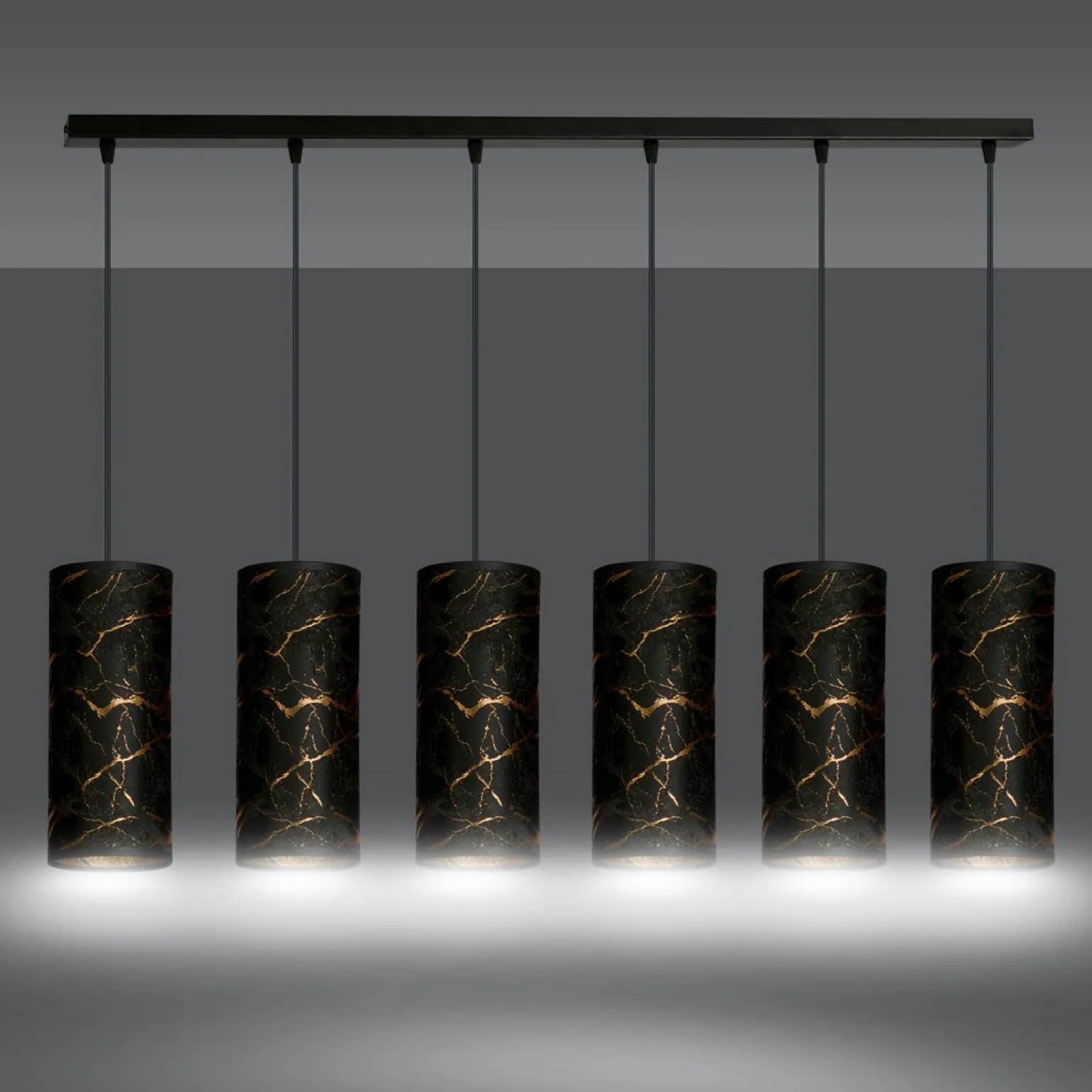 Sklep Kaja Długa listwa ze smukłymi abażurami na zwisach 1056/6 KARLI | Kaja