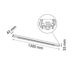 Sklep Kaja Długa, wąska listwa sufitowa LED 130cm 3000K ANT 1955 HAKODA | Kaja