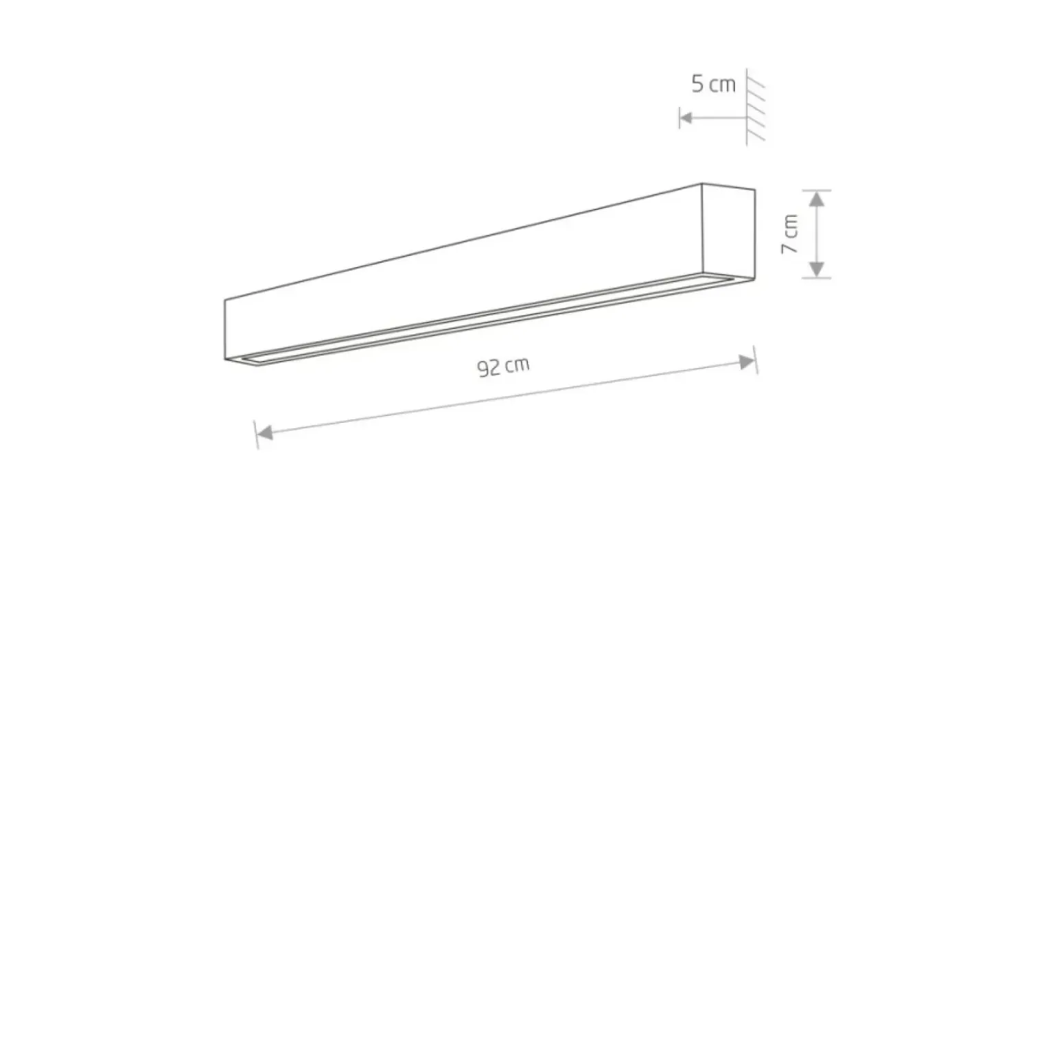 Sklep Kaja Długi kinkiet w kolorze grafitu, ze świetlówką 7561 | Kaja Oświetlenie