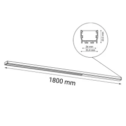 Sklep Kaja Długi plafon LED ciepłe światło 180cm 3000K ANT 1817 HIATE | Kaja