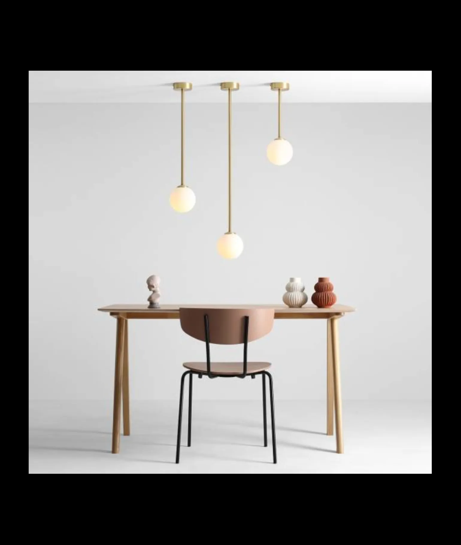 Sklep Kaja Długi, złoty, sztywny zwis z okrągłym kloszem 1080PL_G40_L PINNE