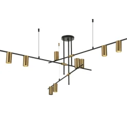 Discount Duży, czarno-złoty żyrandol LP-074/9PL BK/GD ARIZONA | Kaja Żyrandole Nowoczesne