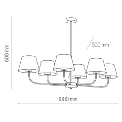 Sklep Kaja Duży, czarny żyrandol z abażurami TK 3999 CHICAGO | Kaja Oświetlenie