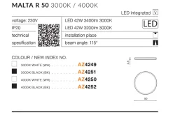 Sklep Kaja Duży klasyczny plafon LED 4000K 50cm AZ4250 MALTA | Kaja
