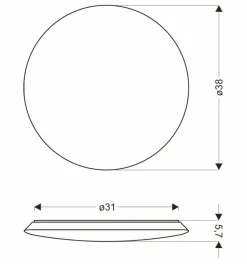 Sklep Kaja Duży, ledowy plafon sufitowy o mocy 24W 13-75130 z serii MEGA | Kaja Oświetlenie
