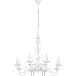 Sklep Kaja Duży żyrandol biały sześcioramienny 397P 8-PŁ RÓŻA | Kaja Oświetlenie