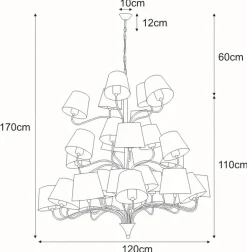 Best Sale Duży żyrandol KP-07 z serii SIENA BLACK Żyrandole Nowoczesne