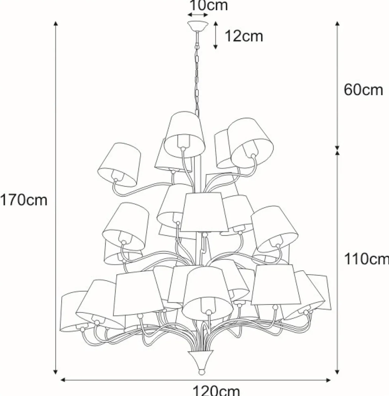 Best Sale Duży żyrandol KP-07 z serii SIENA BLACK Żyrandole Nowoczesne