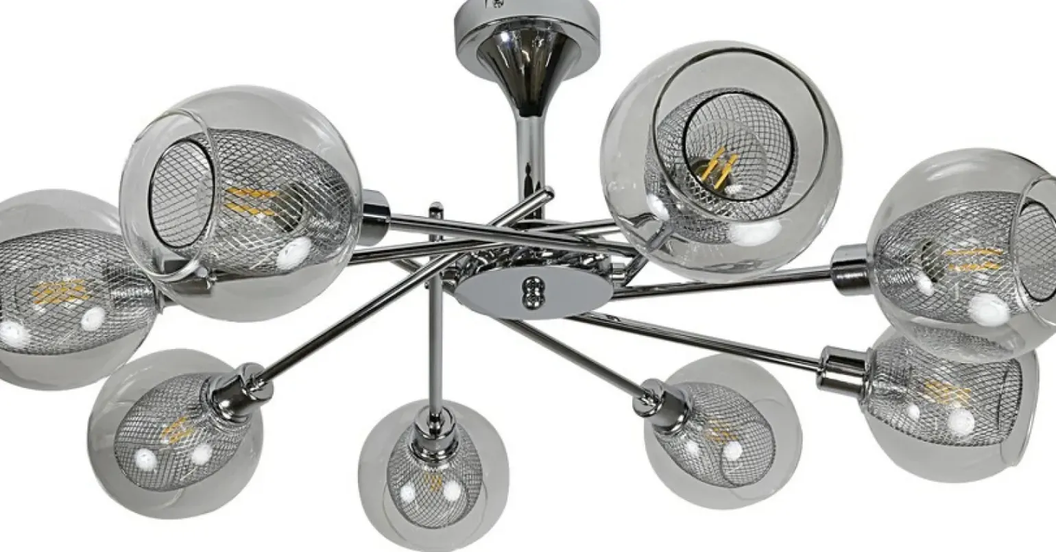 Sale Duży żyrandol w kolorze srebrnym, do salonu 38-72283 z serii OZZO Żyrandole Nowoczesne