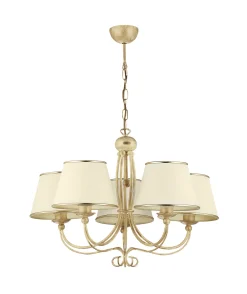 Sklep Kaja Duży żyrandol z bezowymi abażurami JUP 515 LAURA | Kaja Oświetlenie