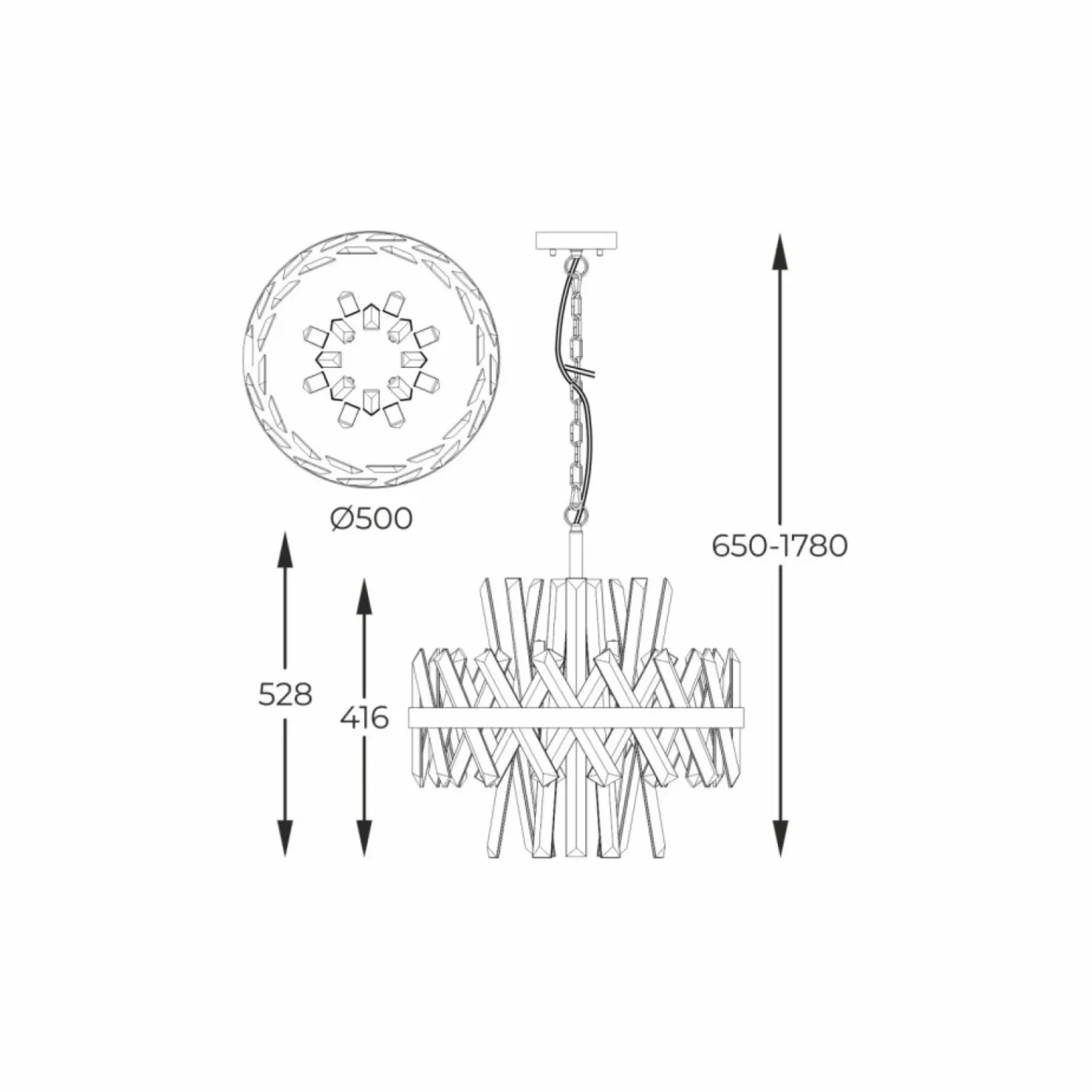Flash Sale Duży żyrandol z kryształów P0567-08C-7GAC CONSTANTINOPLE| Kaja Żyrandole Nowoczesne