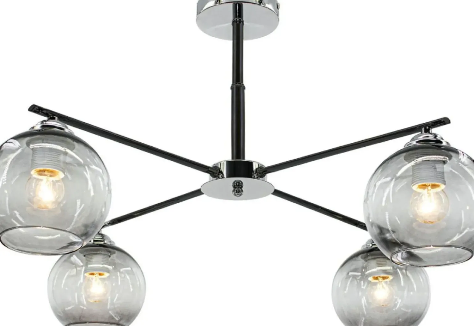 Cheap Duży żyrandol z transparentnymi kloszami 1859/4 8C BL | Kaja Żyrandole Nowoczesne