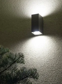 Sklep Kaja Dwukierunkowy kinkiet elewacyjny, aluminium 5002 BR z serii MINI | Kaja Oświetle