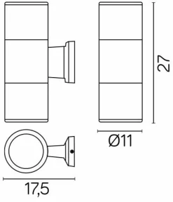 Sklep Kaja Dwukierunkowy kinkiet w m kolorze 7001 AL z serii ADELA | Kaja Oświetleni