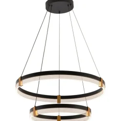 Shop Dwupoziomowa, ledowa lampa wisząca LP-0407/2P BK PLUM | Kaja Żyrandole Nowoczesne