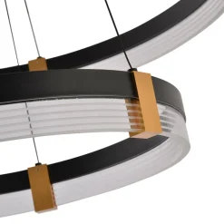 Shop Dwupoziomowa, ledowa lampa wisząca LP-0407/2P BK PLUM | Kaja Żyrandole Nowoczesne