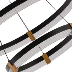 Shop Dwupoziomowa, ledowa lampa wisząca LP-0407/2P BK PLUM | Kaja Żyrandole Nowoczesne