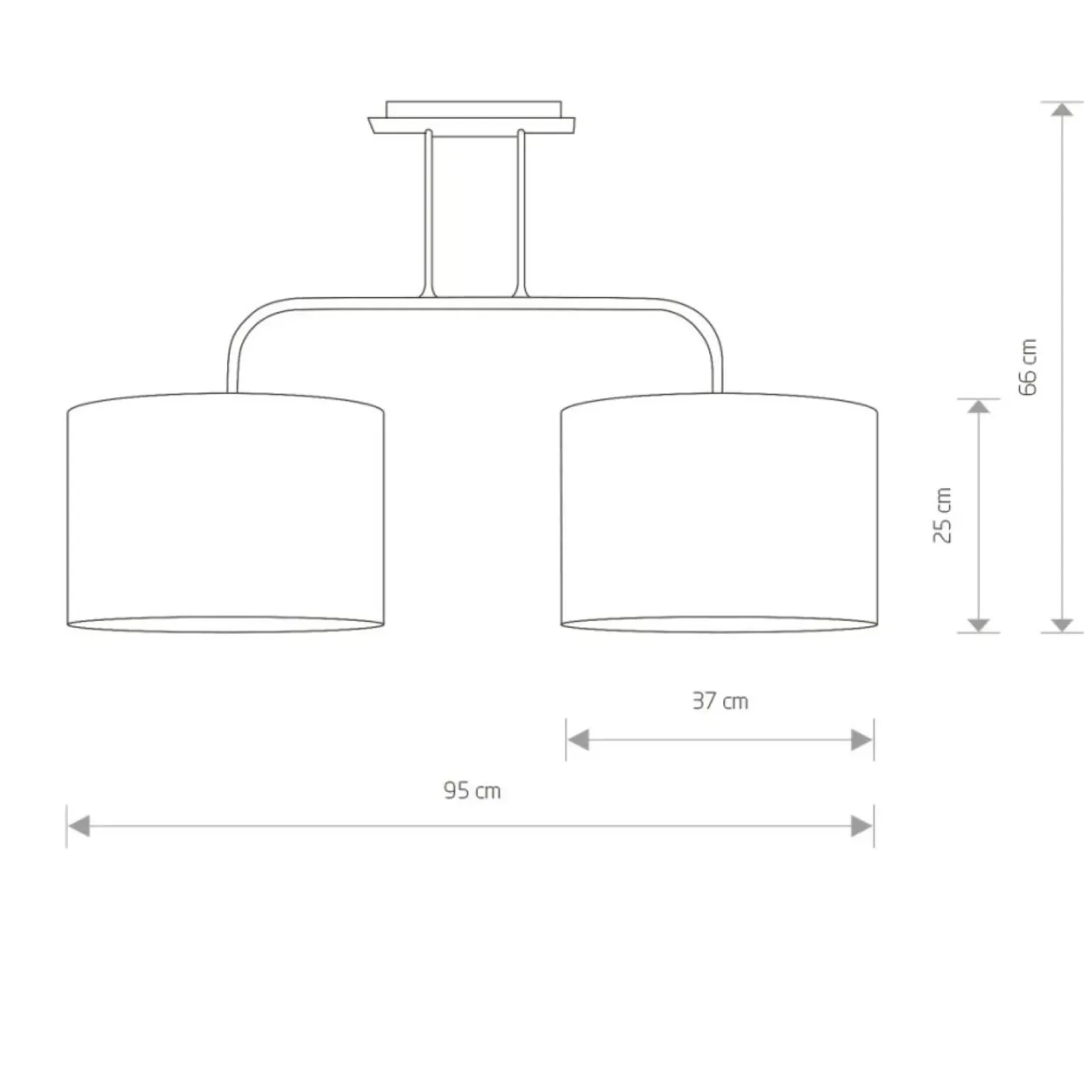 Cheap Dwupunktowa, abażurowa, szara lampa sufitowa 6817 ALICE | Kaja Żyrandole Nowoczesne