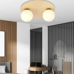 Store Dwupunktowa, drewniana lampa sufitowa 1142/2B KENZO | Kaja Oświetlenie Żyrandole Nowoczesne