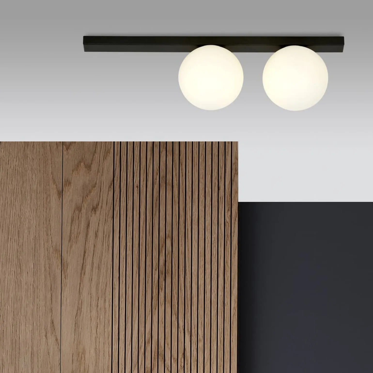 Sklep Kaja Dwupunktowa listwa sufitowa z białymi kulami 1124/2 FIT | Kaja