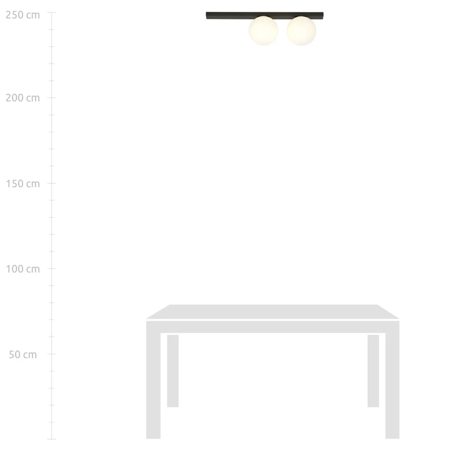 Sklep Kaja Dwupunktowa listwa sufitowa z białymi kulami 1124/2 FIT | Kaja