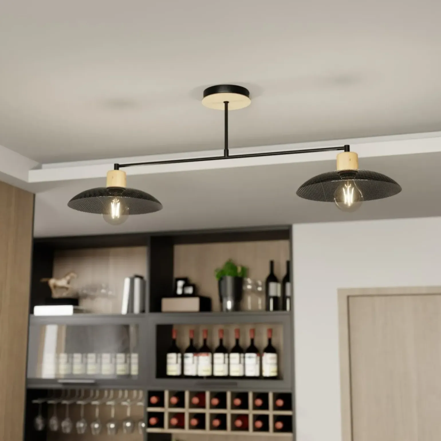 Best Dwupunktowa, metalowa lampa sufitowa 1318/2 KOBE | Kaja Oświetlenie Żyrandole Nowoczesne