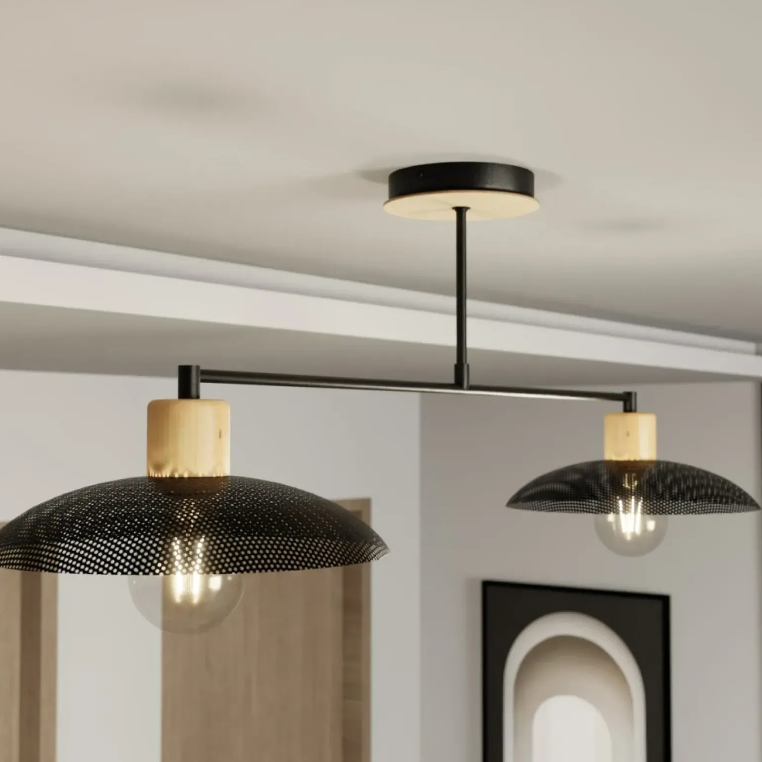 Best Dwupunktowa, metalowa lampa sufitowa 1318/2 KOBE | Kaja Oświetlenie Żyrandole Nowoczesne