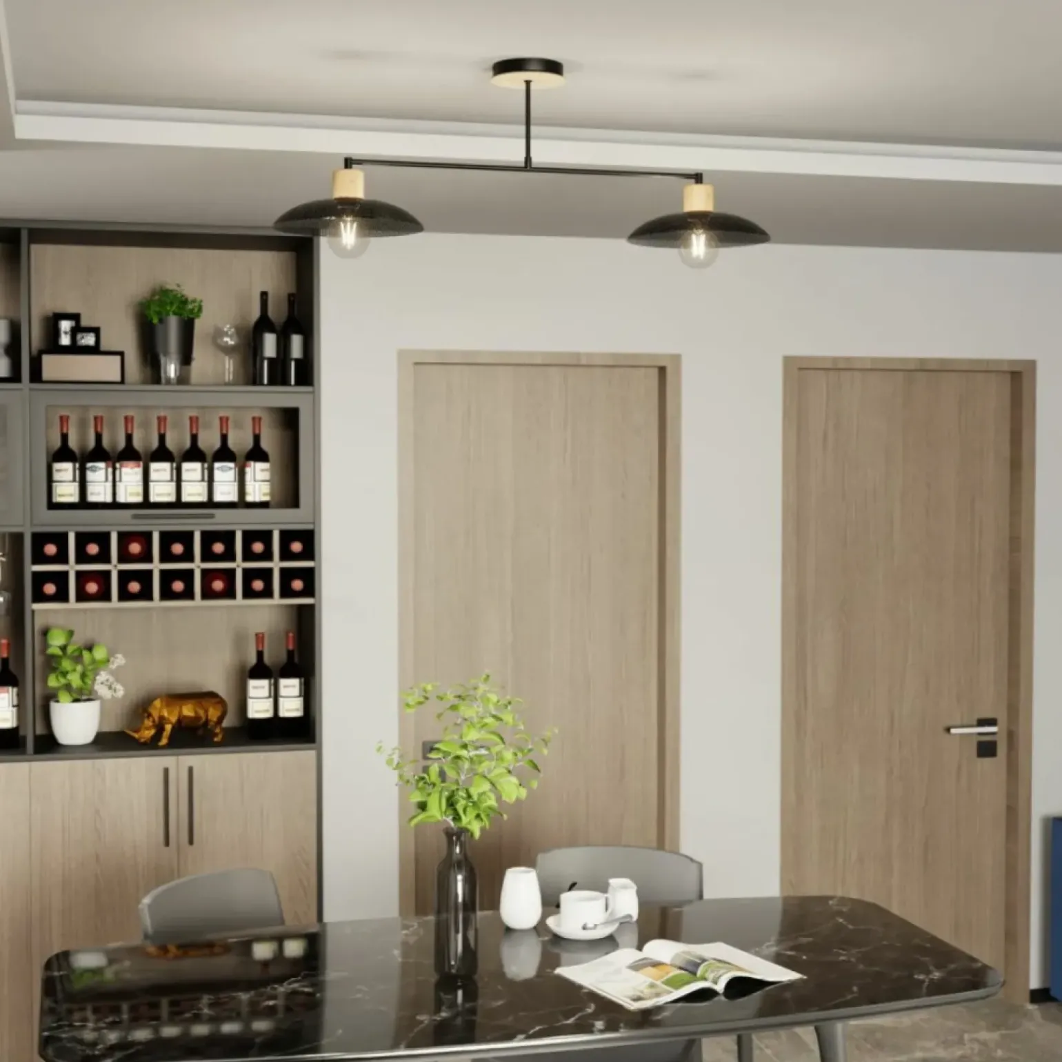 Best Dwupunktowa, metalowa lampa sufitowa 1318/2 KOBE | Kaja Oświetlenie Żyrandole Nowoczesne