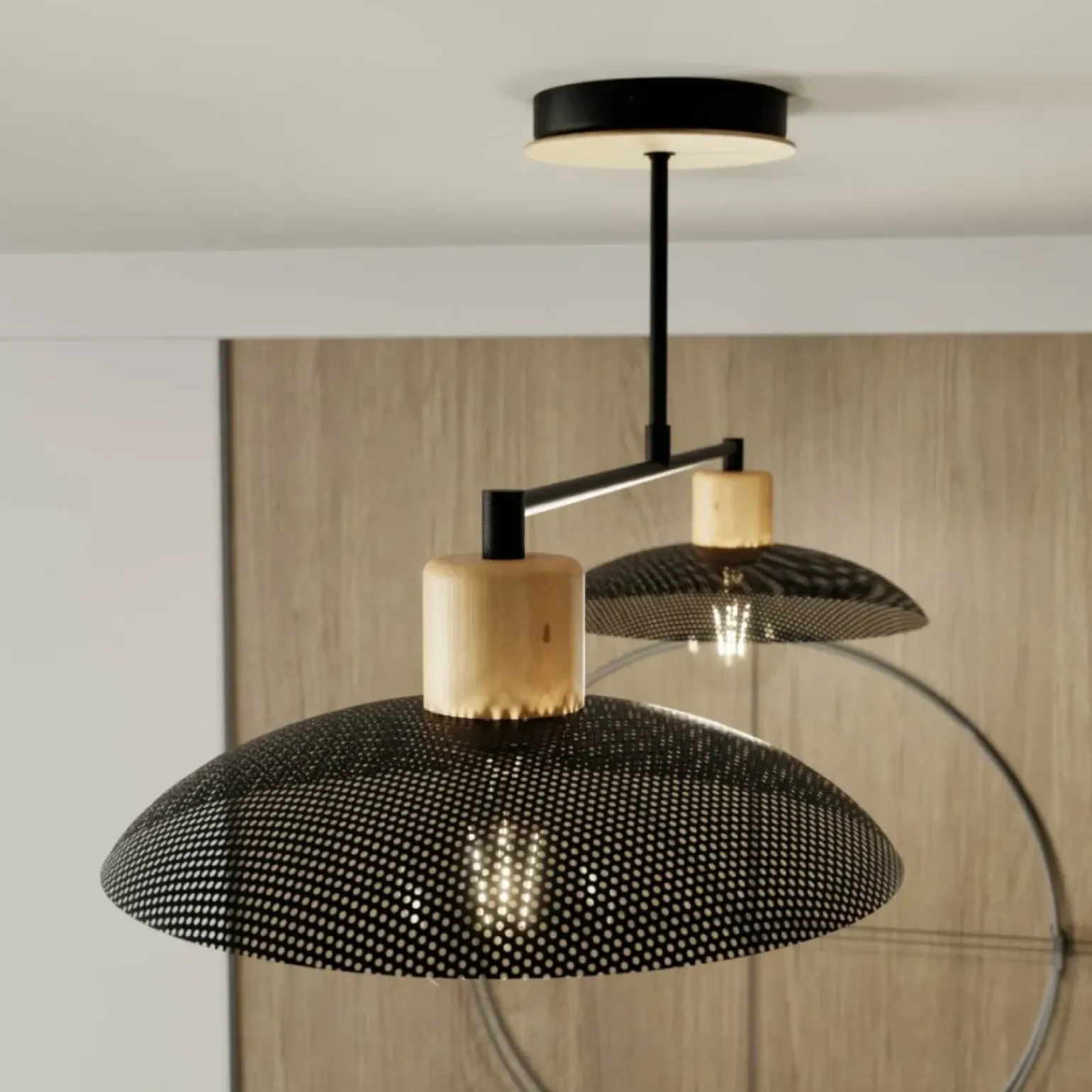 Best Dwupunktowa, metalowa lampa sufitowa 1318/2 KOBE | Kaja Oświetlenie Żyrandole Nowoczesne