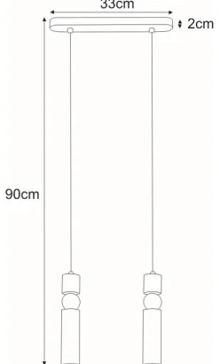 Store Dwupunktowa, minimalistyczna lampa wisząca K-4741 RIANO | Kaja Żyrandole Nowoczesne