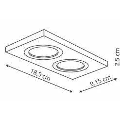 Sklep Kaja Dwupunktowe oczko podtynkowe LP-2780/2RS BK METIS | Kaja Oświetlenie