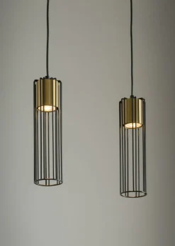 Cheap Dwupunktowy, druciany zwis nad blat w kuchni SIG 33452 FOBIA CZ/ZŁ Żyrandole Nowoczesne