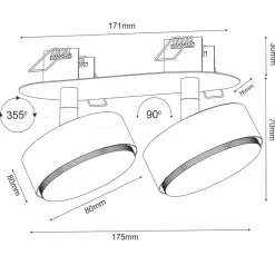 Sklep Kaja Dwupunktowy reflektor mocowany podtynkowo ANT 3261 z serii DROP | Kaja
