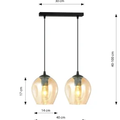 Clearance Dwupunktowy zwis z ciepłymi kloszami 677/2 ISTAR | Kaja Oświetlenie Żyrandole Nowoczesne