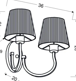 Sklep Kaja Dwuramienna, abażurowa lampa ścienna 22-94417 BOSTON | Kaja